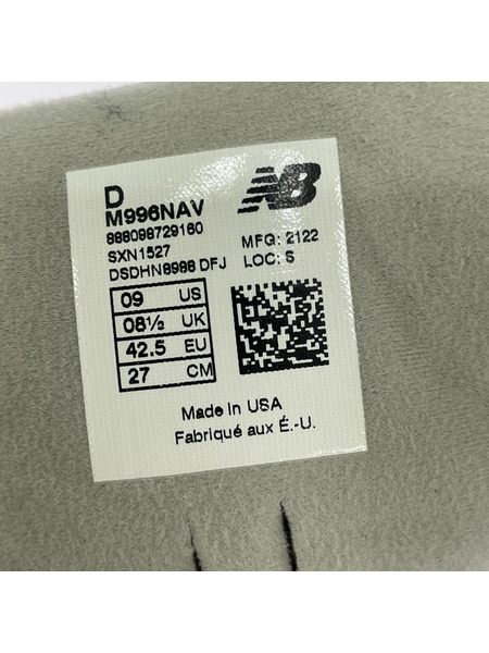 NEW BALANCE スニーカー M996NAV 27.0cm