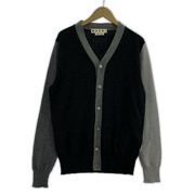 MARNI 刺繍 クレイジーパターン ブロッキングカーディガン 46 グレー×ブラック