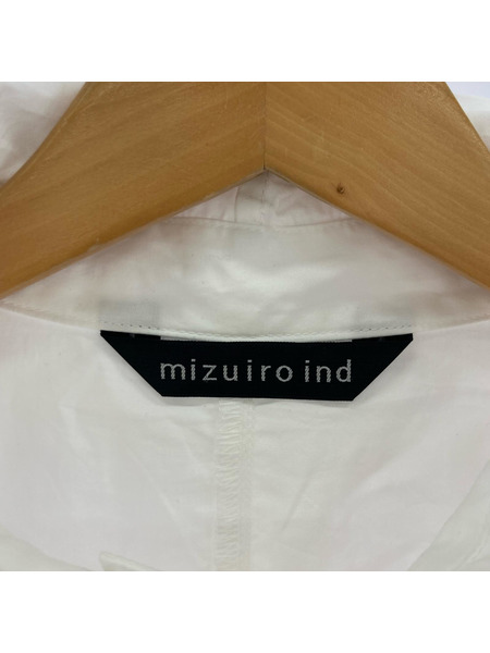 mizuiroind 長袖シャツ コットンフードプルオーバーシャツ/WHT[値下]