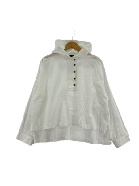 mizuiroind 長袖シャツ コットンフードプルオーバーシャツ/WHT[値下]