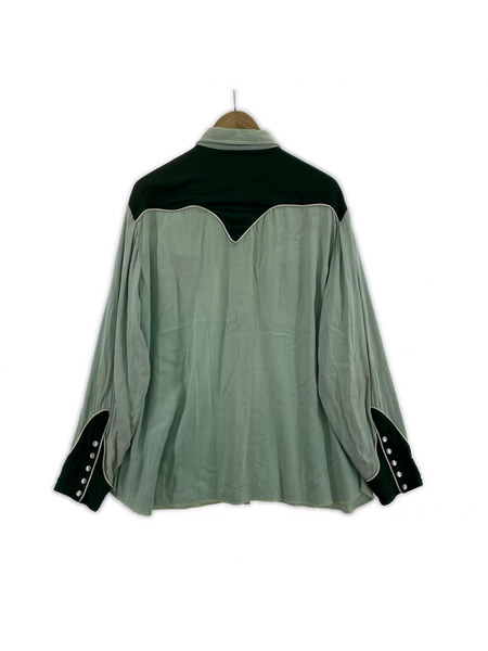 OLD・VINTAGE 長袖シャツ H BAR C 50s レーヨン ウエスタンシャツ GRN