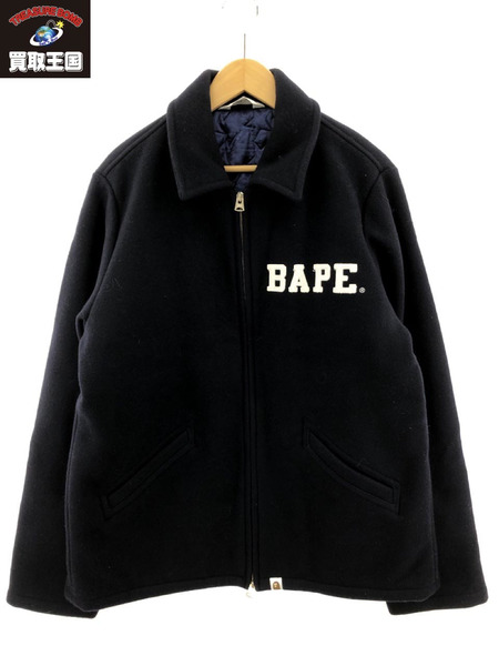 A BATHING APE NIGO期 ウールジップジャケット (XL) 紺[値下