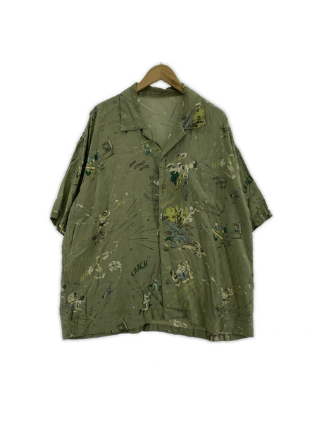 Porter Classic 半袖シャツ オチコボレスパイ アロハシャツ (L) 緑