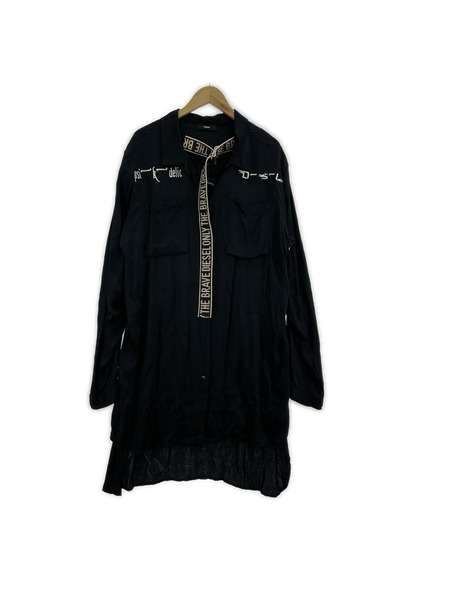 DIESEL 長袖シャツ バック刺繍ロングシャツ