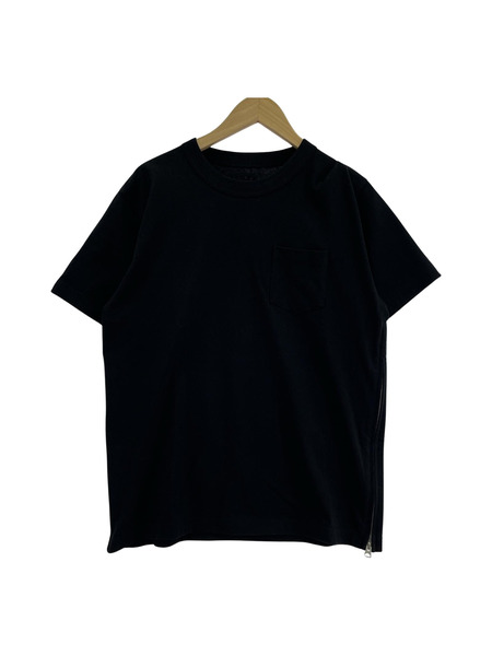 Sacai 半袖Tシャツ・カットソー SCM-063 Side Zip Cotton T 1 ブラック