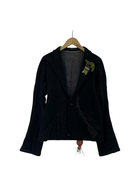 Y's アーカイブ 装飾 刺繍エルボーパッチ デザインテーラードジャケット
