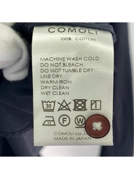 COMOLI 長袖シャツ X01-02001/コモリシャツ/紺/3