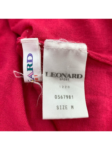 LEONARD ニット・セーター ウール ピンク ロゴ刺繍 (M)