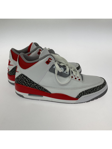 NIKE スニーカー AIR JORDAN 3 RETRO 28.0cm 白/グレー
