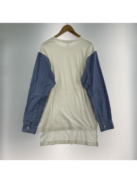 長袖Tシャツ・カットソー SHIRT ドッキングロンT L ホワイト
