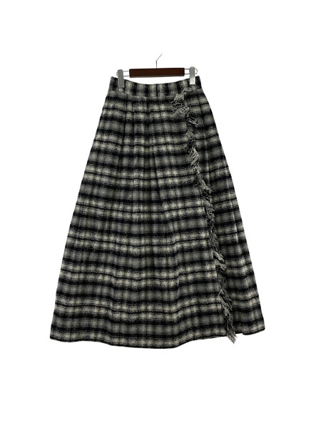 ロングスカート Mfil  スカート 192-12213 白黒グレー