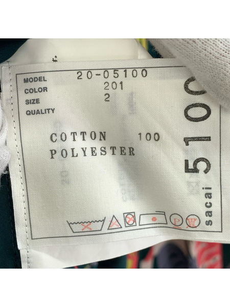 Sacai 半袖Tシャツ・カットソー x SUNSURF/パームツリードッキングプリーツフレアTシャツ/2