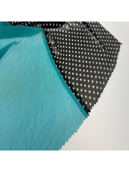 ISSEY MIYAKE ソノ他 プリーツ 切替 青 ドット 黒