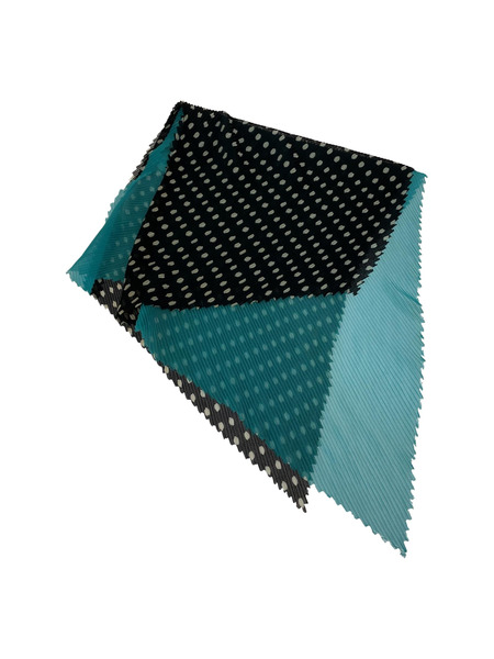 ISSEY MIYAKE ソノ他 プリーツ 切替 青 ドット 黒