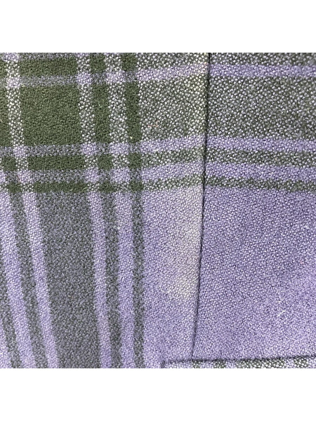 Paul Smith チェック柄 メルトン スタンドカラーコート M パープル