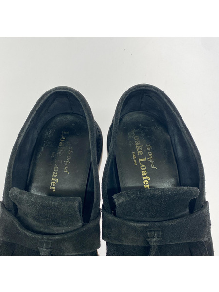 Loake シューズ タッセルローファ スウェード 黒