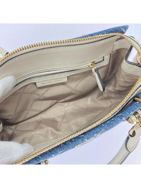 MICHAEL KORS ショルダーバッグ 総柄 2WAY バック ブルー×ホワイト