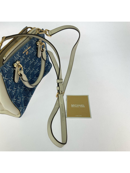 MICHAEL KORS ショルダーバッグ 総柄 2WAY バック ブルー×ホワイト