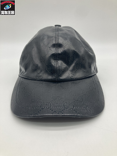 GUCCI グッチ 760147 GGキャンバスクリスタル ベースボールキャップ ブラック