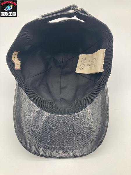 GUCCI グッチ 760147 GGキャンバスクリスタル ベースボールキャップ ブラック