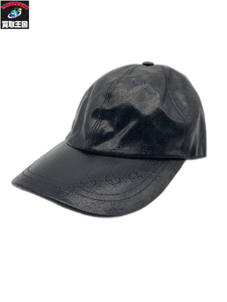 GUCCI グッチ 760147 GGキャンバスクリスタル ベースボールキャップ ブラック