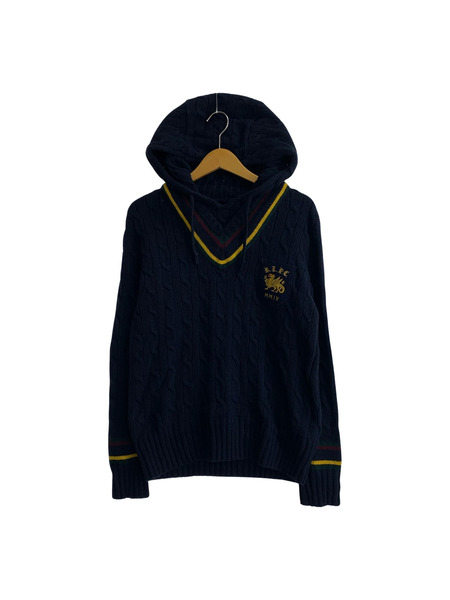 POLO RALPH LAUREN ニット・セーター Cotton Cashmere Cricket Hoodie 紺 XS