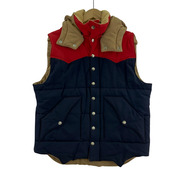 SUGAR CANE ジャケット フード付キ中綿ベスト 紺 赤 (L)