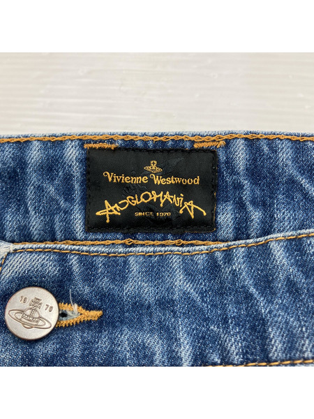 【Vivienne Westwood】オーブ刺繍　ブルーデニム　キュロットパンツ 中古・古着通販】Vivienne Westwood (ヴィヴィアンウエスト