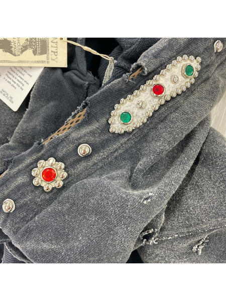 KAPITAL 24AW 裏毛 スリラーダメージデビルフードパーカー F K2411LC137[値下]