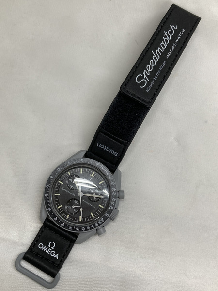 オメガ×スウォッチ/ミッショントゥザムーン/SO33M100/電池交換 メンズQZ