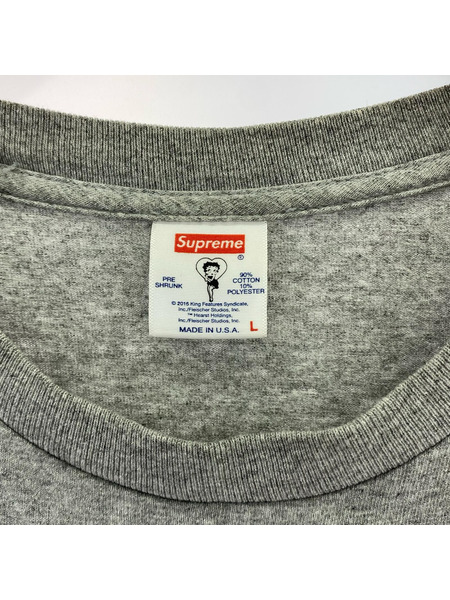 Supreme 16ss Betty Boop プリントTee L グレー