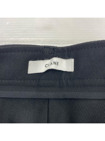 CLANE パンツ サイド サークルカット パンツ 黒 18110-7132