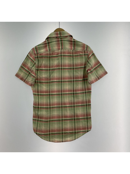 RRL/SSチェックシャツ/XS/GRN