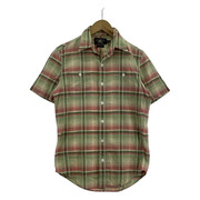 RRL/SSチェックシャツ/XS/GRN