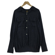 Needles 長袖シャツ L/S オープンカラー 総柄シャツ ネイビー M