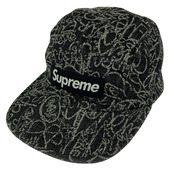 Supreme キャップ Handwriting Denim Camp Cap グレー