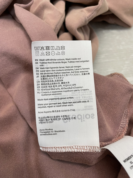 Acne Studios ウォッシュド加工 バックロゴL/Sカットソー L ピンク