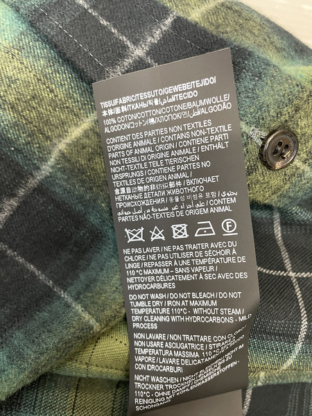 SAINT LAURENT 23SS Wフラップ オンブレチェックシャツ L DS11 710782 Y25TA