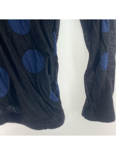 Yohji Yamamoto 半袖Tシャツ・カットソー ドット タートルネック ブラック/ブルー 2