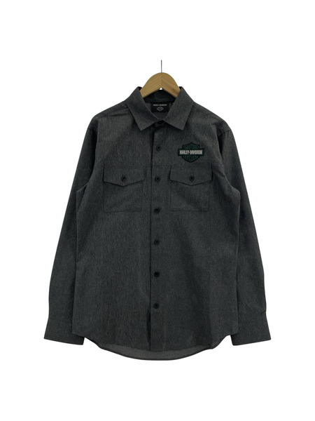 Harley-Davidson L/Sロゴワッペンシャツ  ブラック