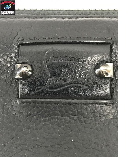 C.Louboutin 長財布 パネトーネ 黒 スタッズ カーフレザ-