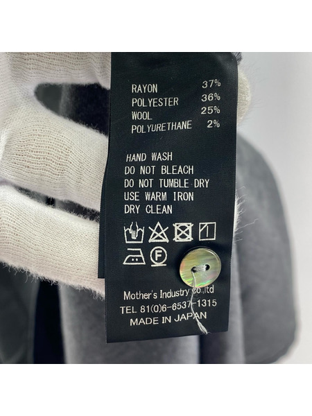 mizuiroind 長袖ワンピース レーヨン Aライン グレー