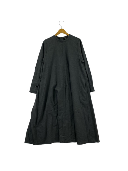 mizuiroind 長袖ワンピース レーヨン Aライン グレー