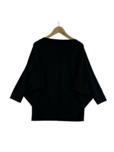 ISSEY MIYAKE 長袖Tシャツ・カットソー ボーダーショルダーL/Sカットソー 黒