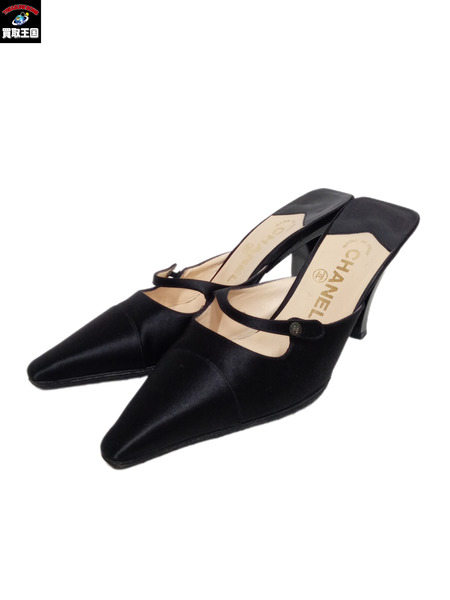 CHANEL/シルクサテン/ミュール/36 パンプス