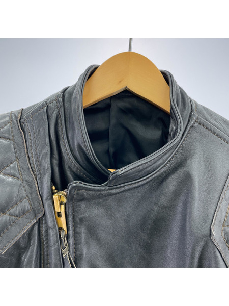 VINATGE Langlitz Leathers パテッドキルティングレザージャケット - 黒[値下]