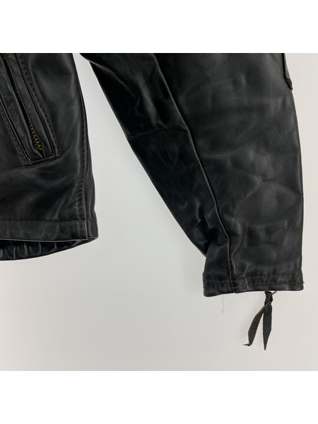 VINATGE Langlitz Leathers パテッドキルティングレザージャケット - 黒[値下]