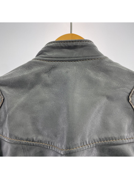 VINATGE Langlitz Leathers パテッドキルティングレザージャケット - 黒[値下]