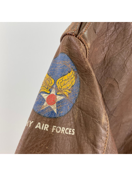 フライトジャケット eastman leather clothing A-2 レザー 茶 (36)