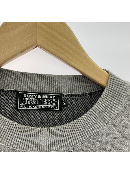 HYSTERIC GLAMOUR ニット・セーター 22AW VIXEN GIRL ジャカード セーター グレー